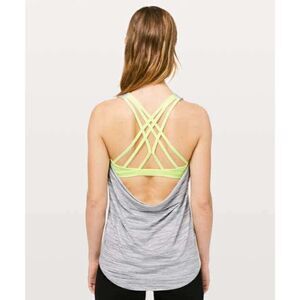 Lululemon | Slay the Studio 2-in-1 Tank in grey and neon | Size 6